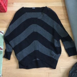 Black and Gray Knit Sweater